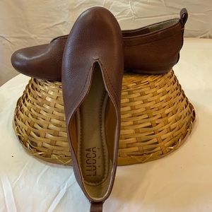 Lucca brown slip on leather shoes